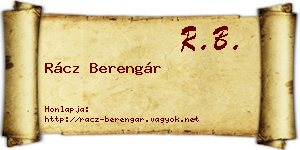 Rácz Berengár névjegykártya